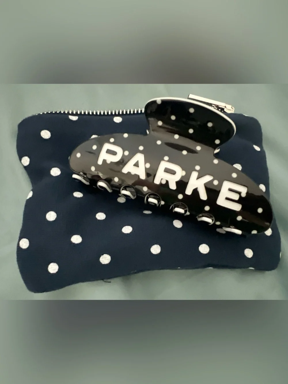 PARKE Black Polka Dot Claw Clip